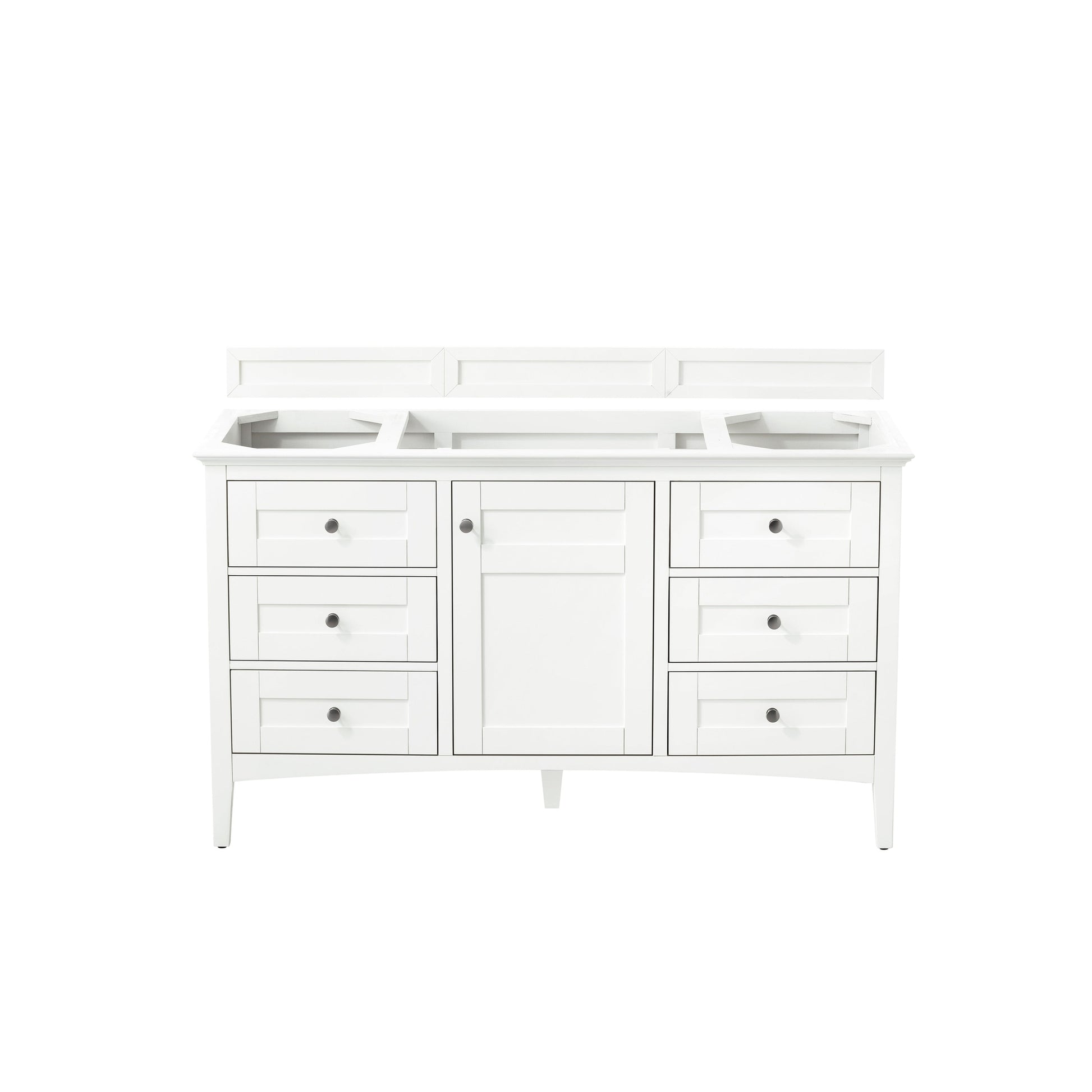 James Martin Vanities Palisades 60" Bright White Single Vanity With 3cm Grey Expo Quartz Top