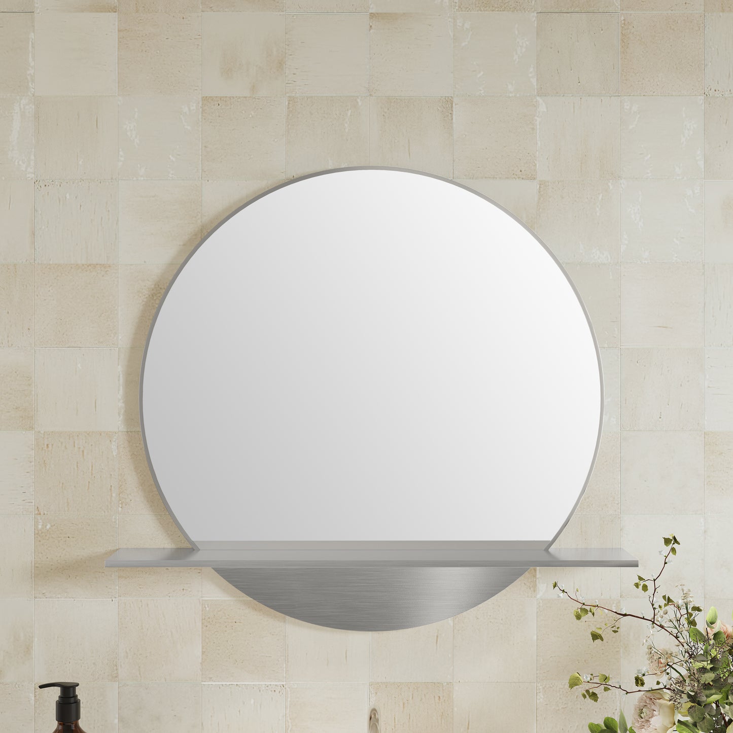James Martin Vanities Platform 24" Brushed Nickel Mirror