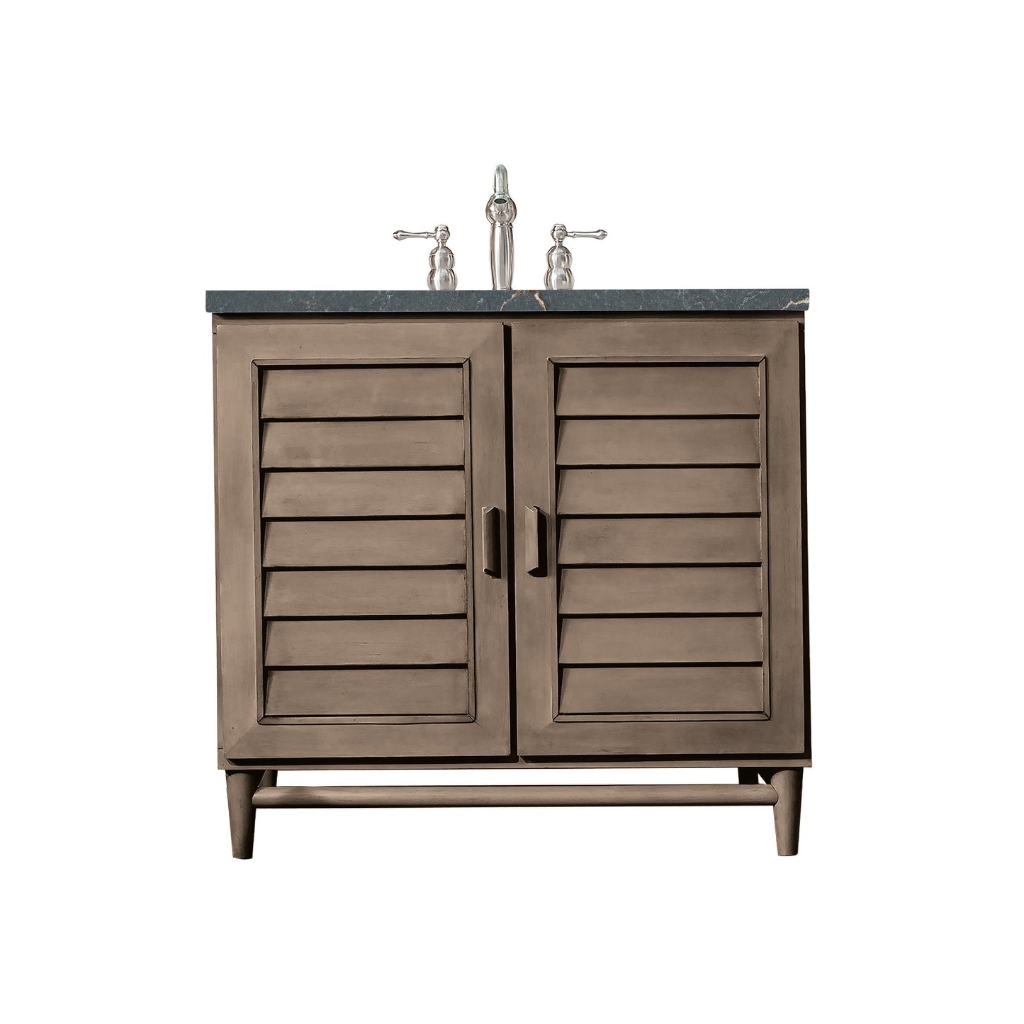 James Martin Vanities Portland 36" Whitewashed Walnut Single Vanity With 3 cm Parisien Bleu Quartz Top