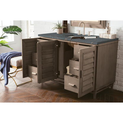 James Martin Vanities Portland 48" Whitewashed Walnut Single Vanity With 3 cm Parisien Bleu Silestone Top and FreePower Wireless Charger