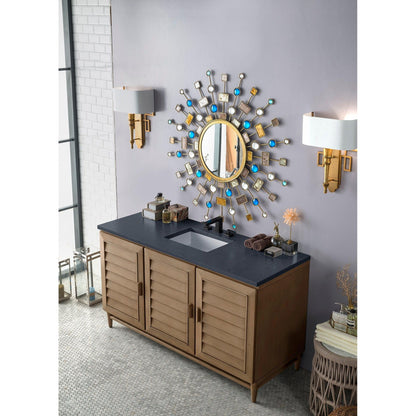 James Martin Vanities Portland 60" Whitewashed Walnut Single Vanity With 3cm Charcoal Soapstone Quartz Top