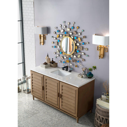 James Martin Vanities Portland 60" Whitewashed Walnut Single Vanity With 3cm Eternal Jasmine Pearl Quartz Top