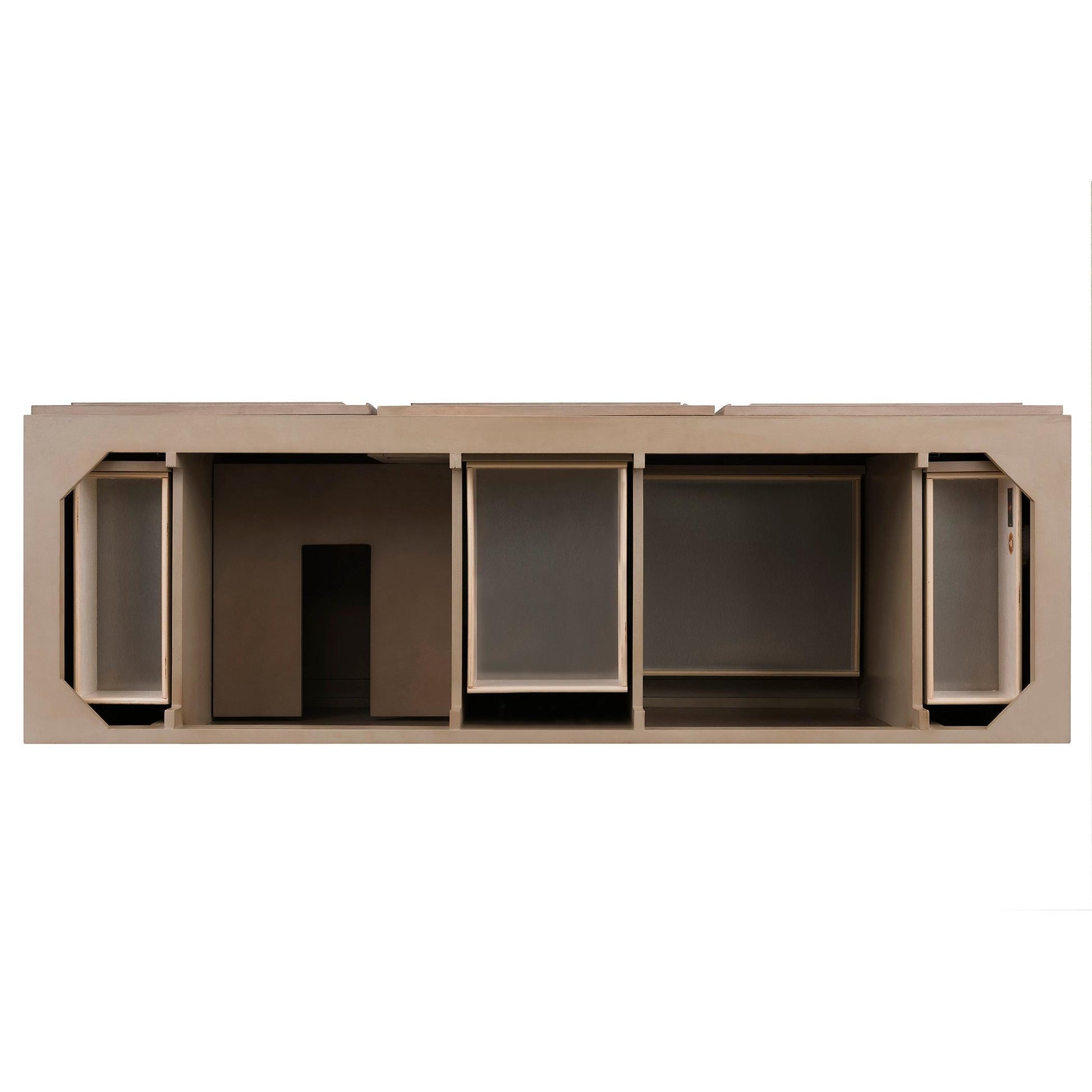 James Martin Vanities Portland 72" Whitewashed Walnut Double Vanity With 3 cm Eternal Jasmine Pearl Silestone Top and FreePower Wireless Charger