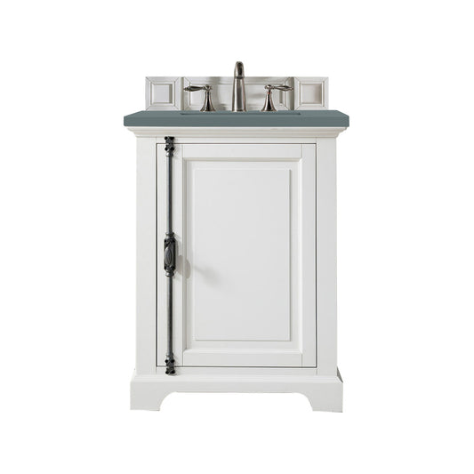 James Martin Vanities Providence 26" Bright White Single Vanity Cabinet With 3cm Cala Blue Quartz Top