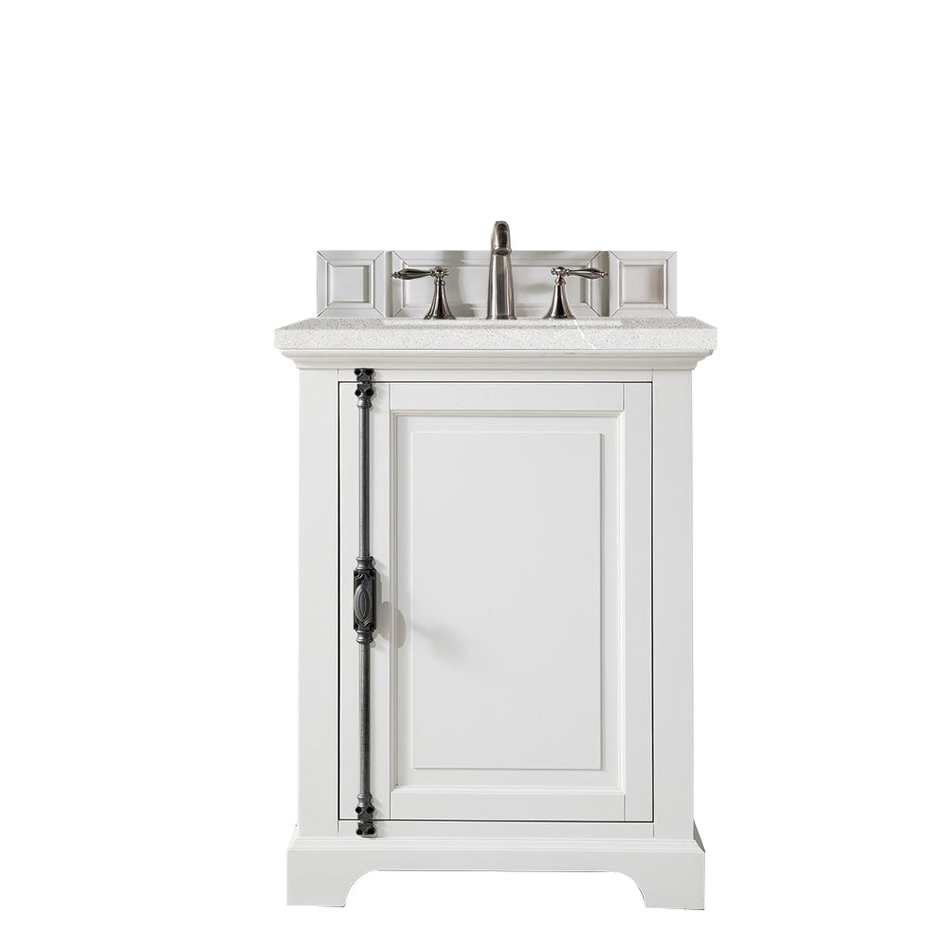 James Martin Vanities Providence 26" Bright White Single Vanity Cabinet With 3cm Eternal Serena Quartz Top