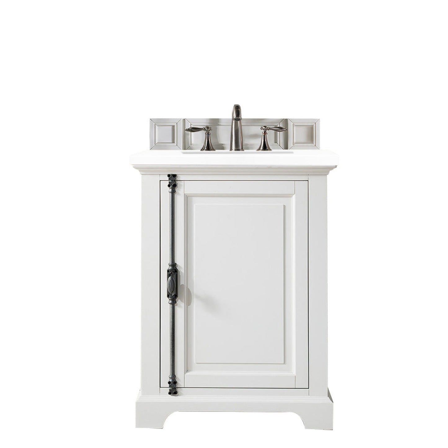 James Martin Vanities Providence 26" Bright White Single Vanity Cabinet With 3cm White Zeus Quartz Top