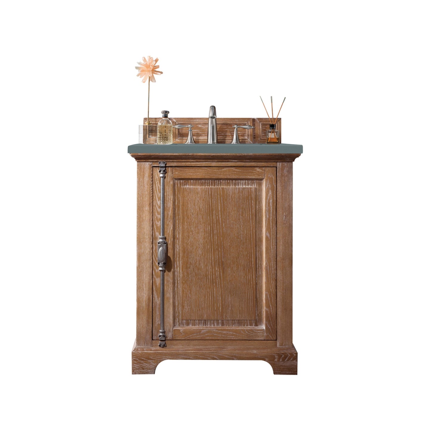 James Martin Vanities Providence 26" Driftwood Single Vanity Cabinet With 3cm Cala Blue Quartz Top