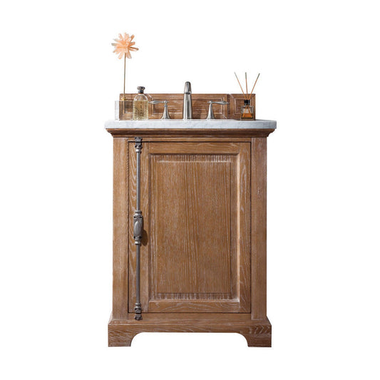 James Martin Vanities Providence 26" Driftwood Single Vanity Cabinet With 3cm Eternal Jasmine Pearl Quartz Top