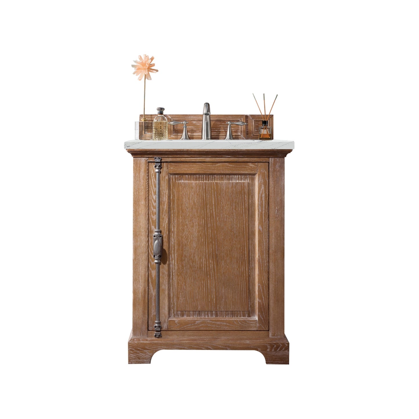 James Martin Vanities Providence 26" Driftwood Single Vanity Cabinet With 3cm Ethereal Noctis Quartz Top