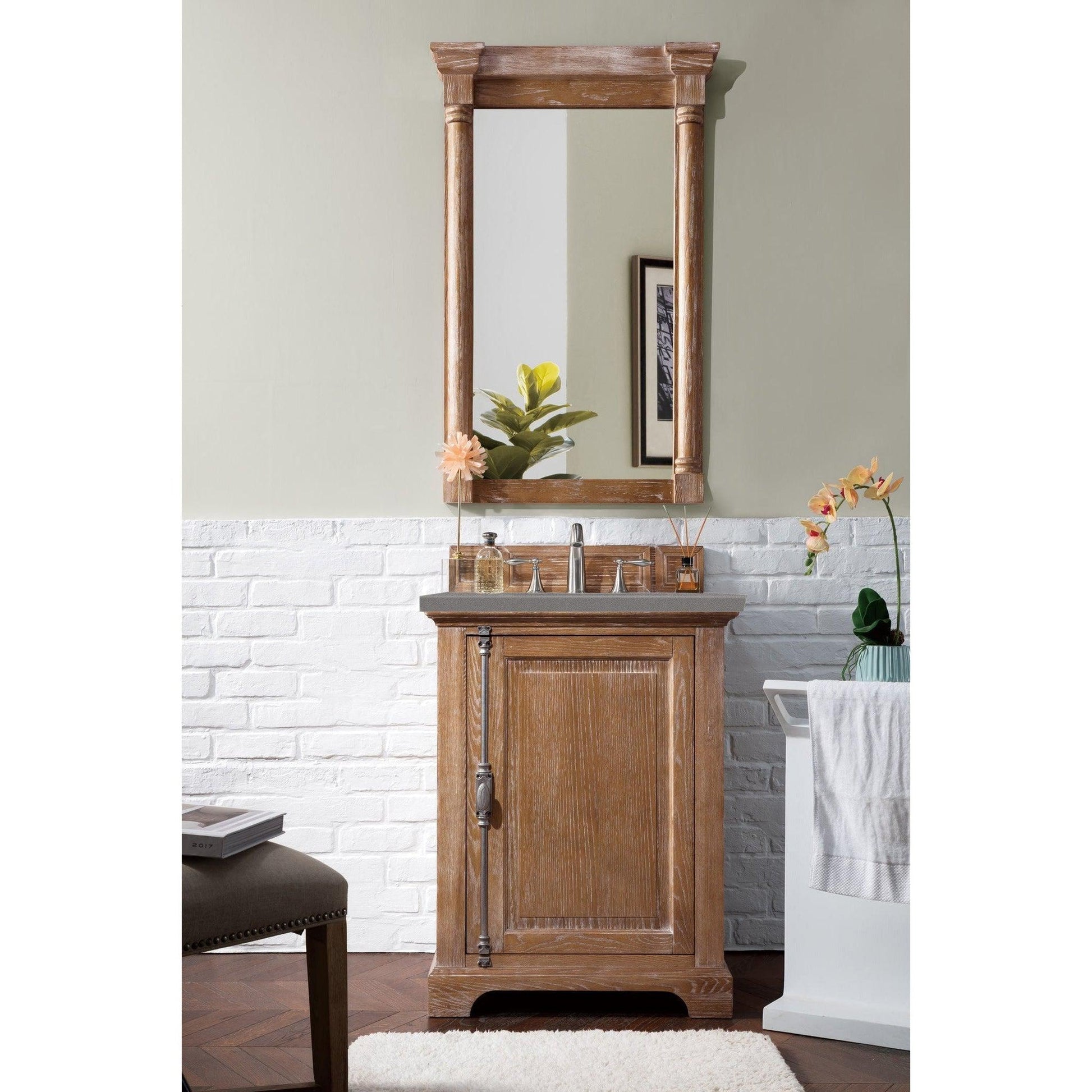 James Martin Vanities Providence 26" Driftwood Single Vanity Cabinet With 3cm Grey Expo Quartz Top