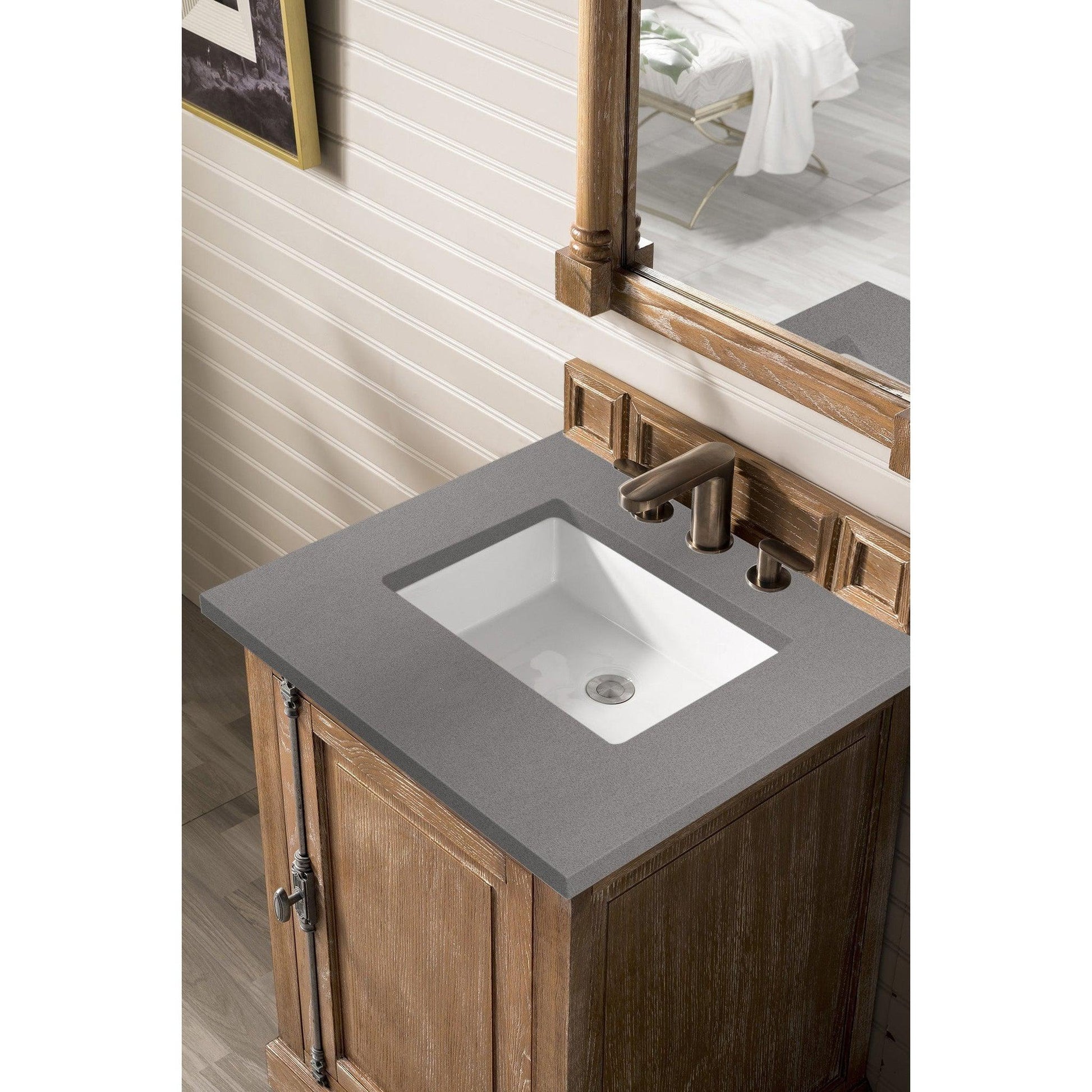 James Martin Vanities Providence 26" Driftwood Single Vanity Cabinet With 3cm Grey Expo Quartz Top