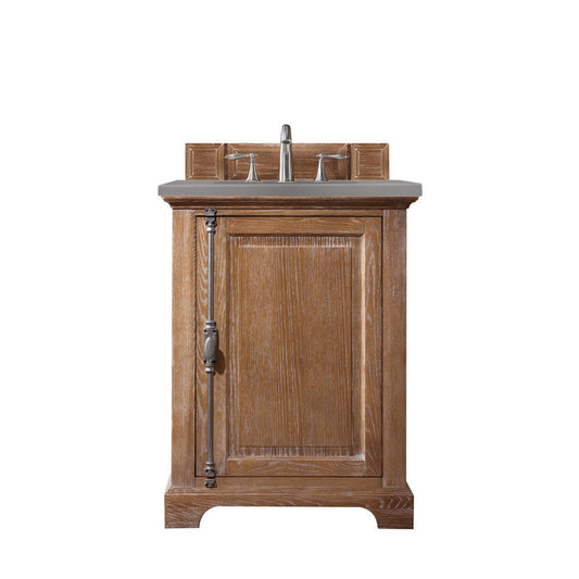 James Martin Vanities Providence 26" Driftwood Single Vanity Cabinet With 3cm Grey Expo Quartz Top