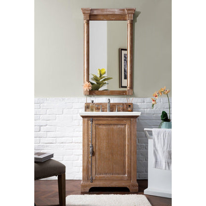 James Martin Vanities Providence 26" Driftwood Single Vanity Cabinet With 3cm White Zeus Quartz Top