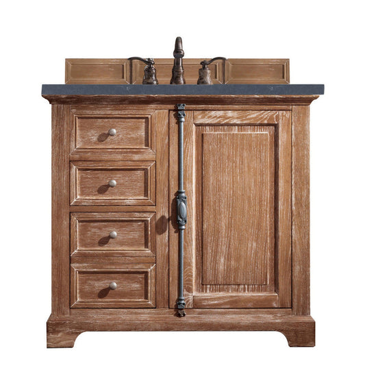 James Martin Vanities Providence 36" Driftwood Single Vanity Cabinet With 3cm Charcoal Soapstone Quartz Top