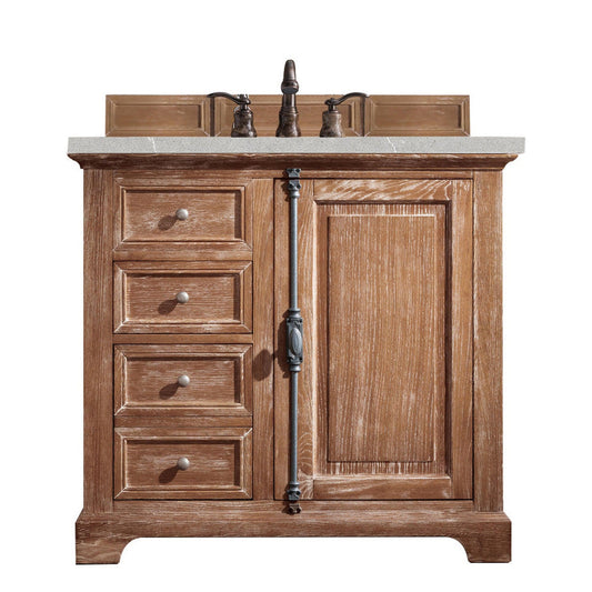 James Martin Vanities Providence 36" Driftwood Single Vanity Cabinet With 3cm Eternal Serena Quartz Top