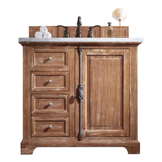 James Martin Vanities Providence 36" Driftwood Single Vanity With 3cm Arctic Fall Solid Surface Top