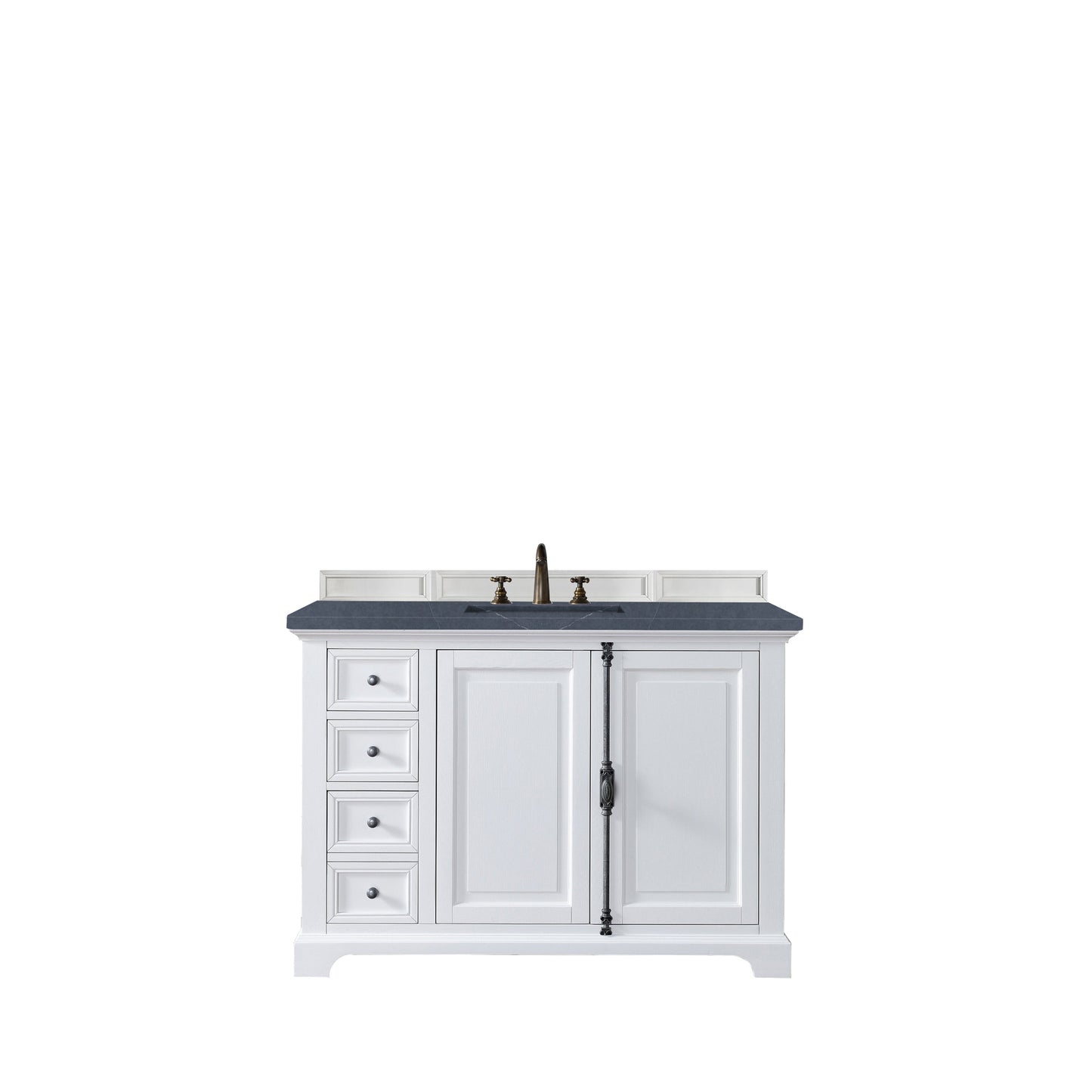 James Martin Vanities Providence 48" Bright White Single Vanity Cabinet With 3cm Charcoal Soapstone Quartz Top