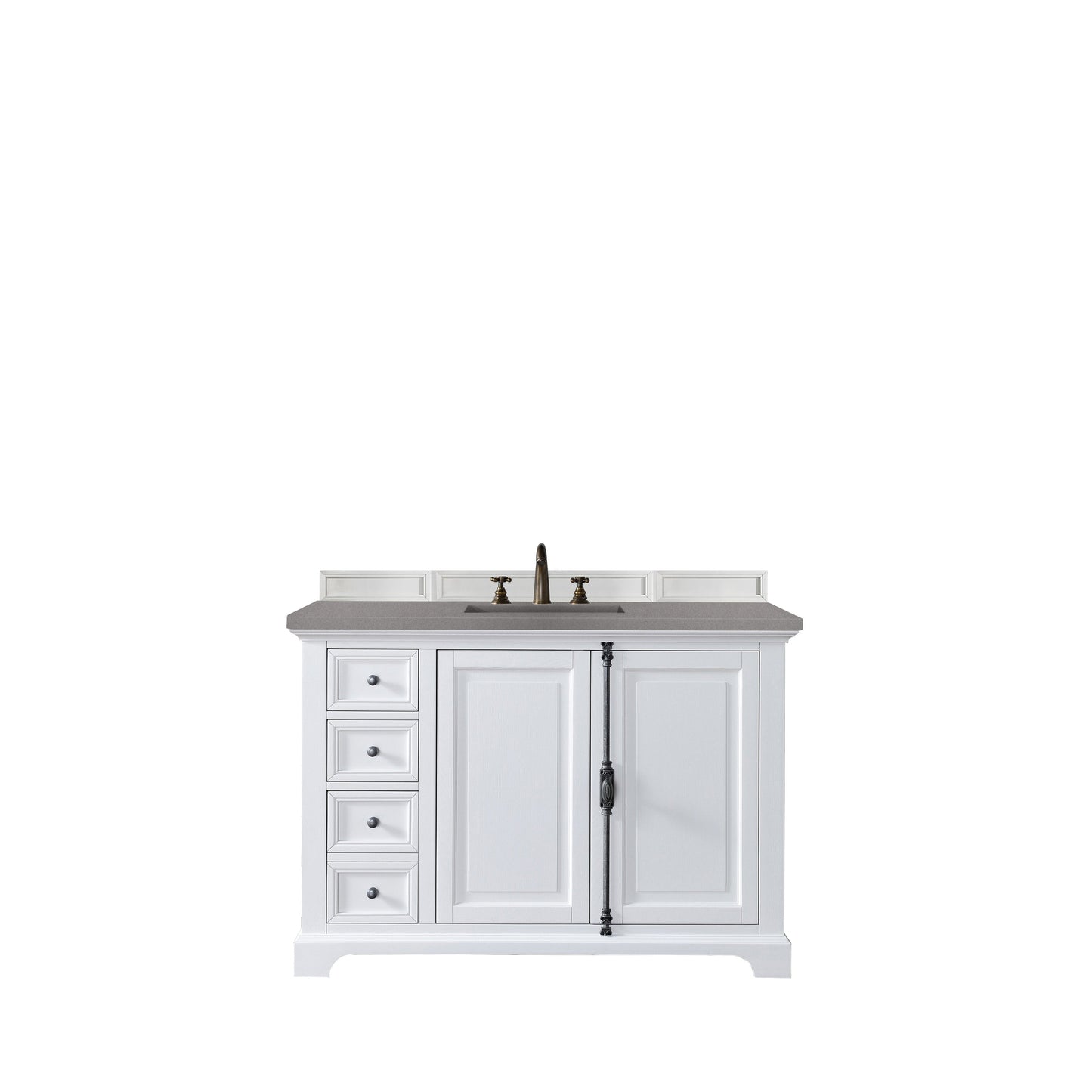 James Martin Vanities Providence 48" Bright White Single Vanity Cabinet With 3cm Grey Expo Quartz Top