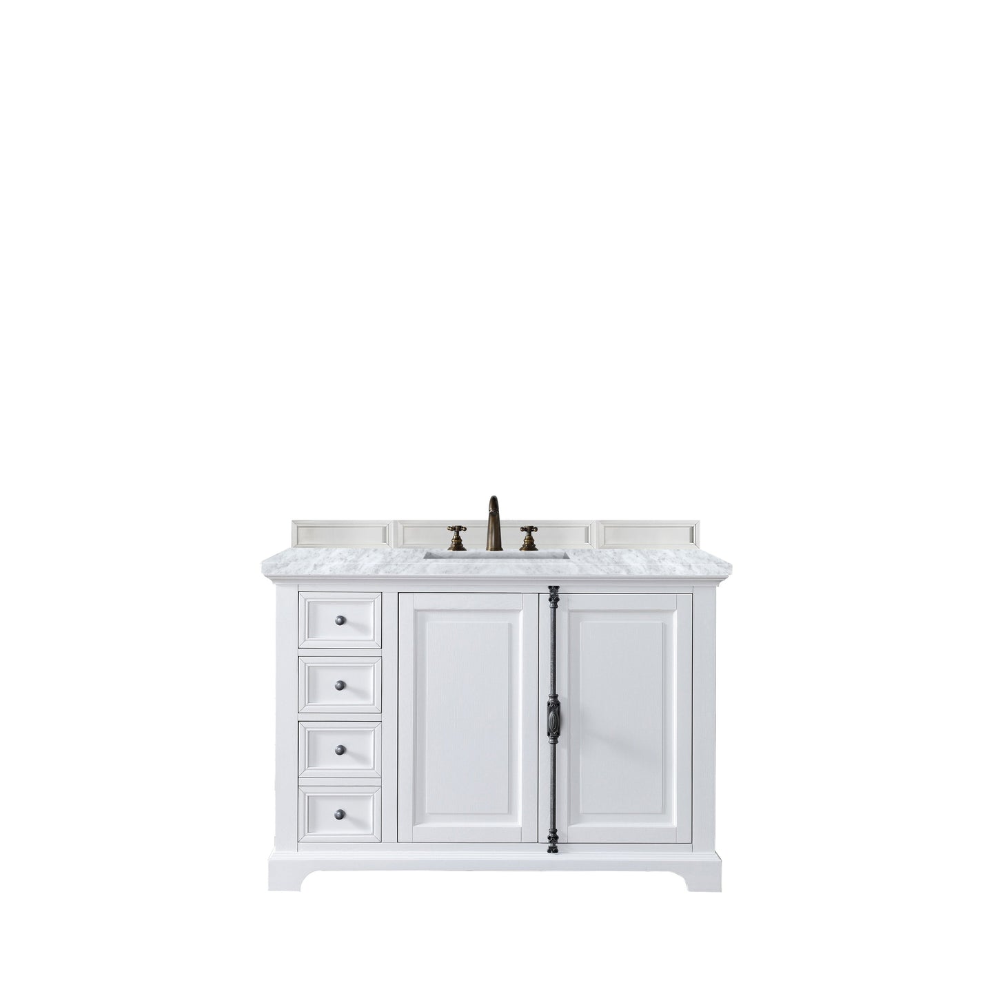 James Martin Vanities Providence 48" Bright White Single Vanity With 3cm Carrara Marble Top