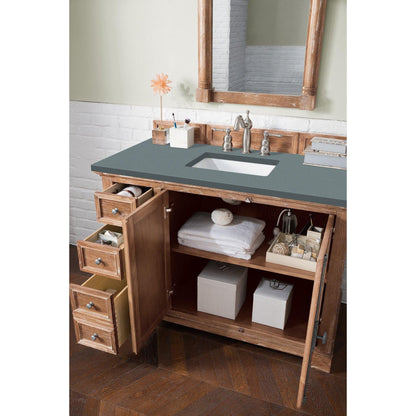 James Martin Vanities Providence 48" Driftwood Single Vanity Cabinet With 3cm Cala Blue Quartz Top