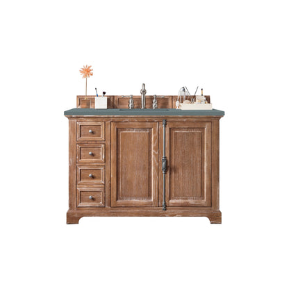 James Martin Vanities Providence 48" Driftwood Single Vanity Cabinet With 3cm Cala Blue Quartz Top