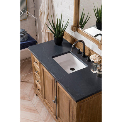 James Martin Vanities Providence 48" Driftwood Single Vanity Cabinet With 3cm Charcoal Soapstone Quartz Top