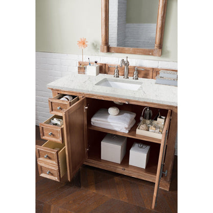 James Martin Vanities Providence 48" Driftwood Single Vanity Cabinet With 3cm Eternal Jasmine Pearl Quartz Top