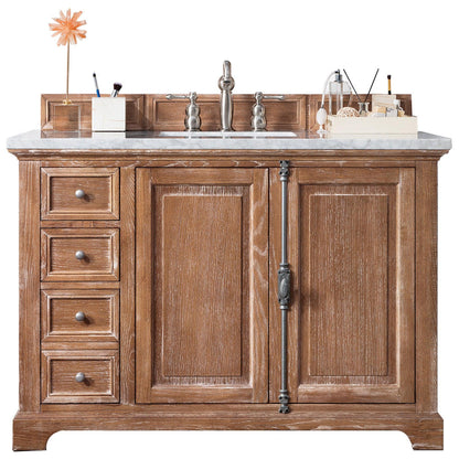 James Martin Vanities Providence 48" Driftwood Single Vanity Cabinet With 3cm Eternal Jasmine Pearl Quartz Top