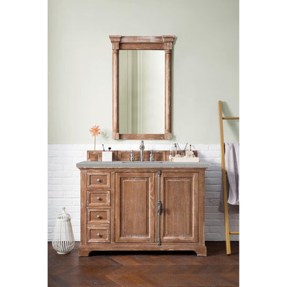 James Martin Vanities Providence 48" Driftwood Single Vanity Cabinet With 3cm Eternal Serena Quartz Top