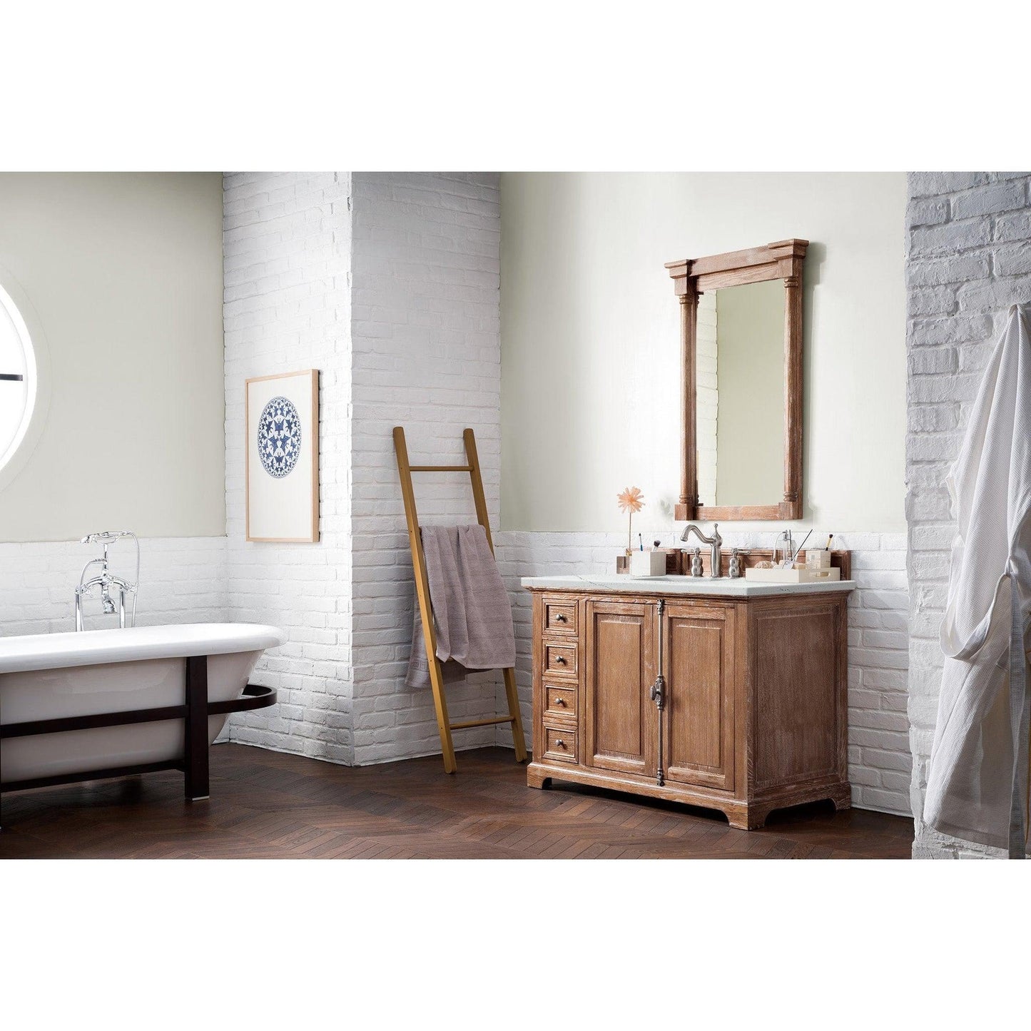 James Martin Vanities Providence 48" Driftwood Single Vanity Cabinet With 3cm Ethereal Noctis Quartz Top