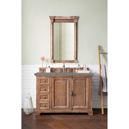 James Martin Vanities Providence 48" Driftwood Single Vanity Cabinet With 3cm Grey Expo Quartz Top