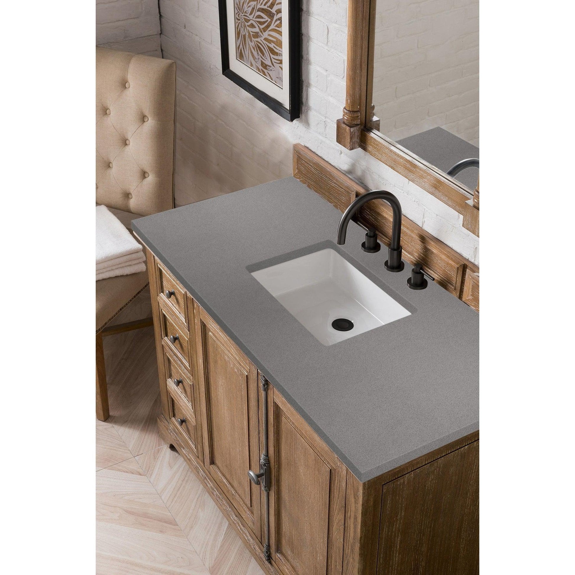 James Martin Vanities Providence 48" Driftwood Single Vanity Cabinet With 3cm Grey Expo Quartz Top