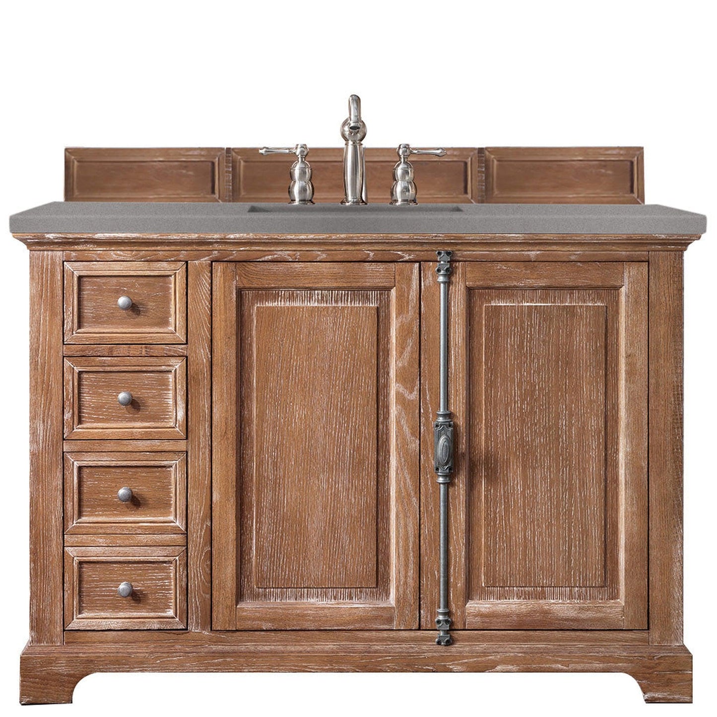 James Martin Vanities Providence 48" Driftwood Single Vanity Cabinet With 3cm Grey Expo Quartz Top