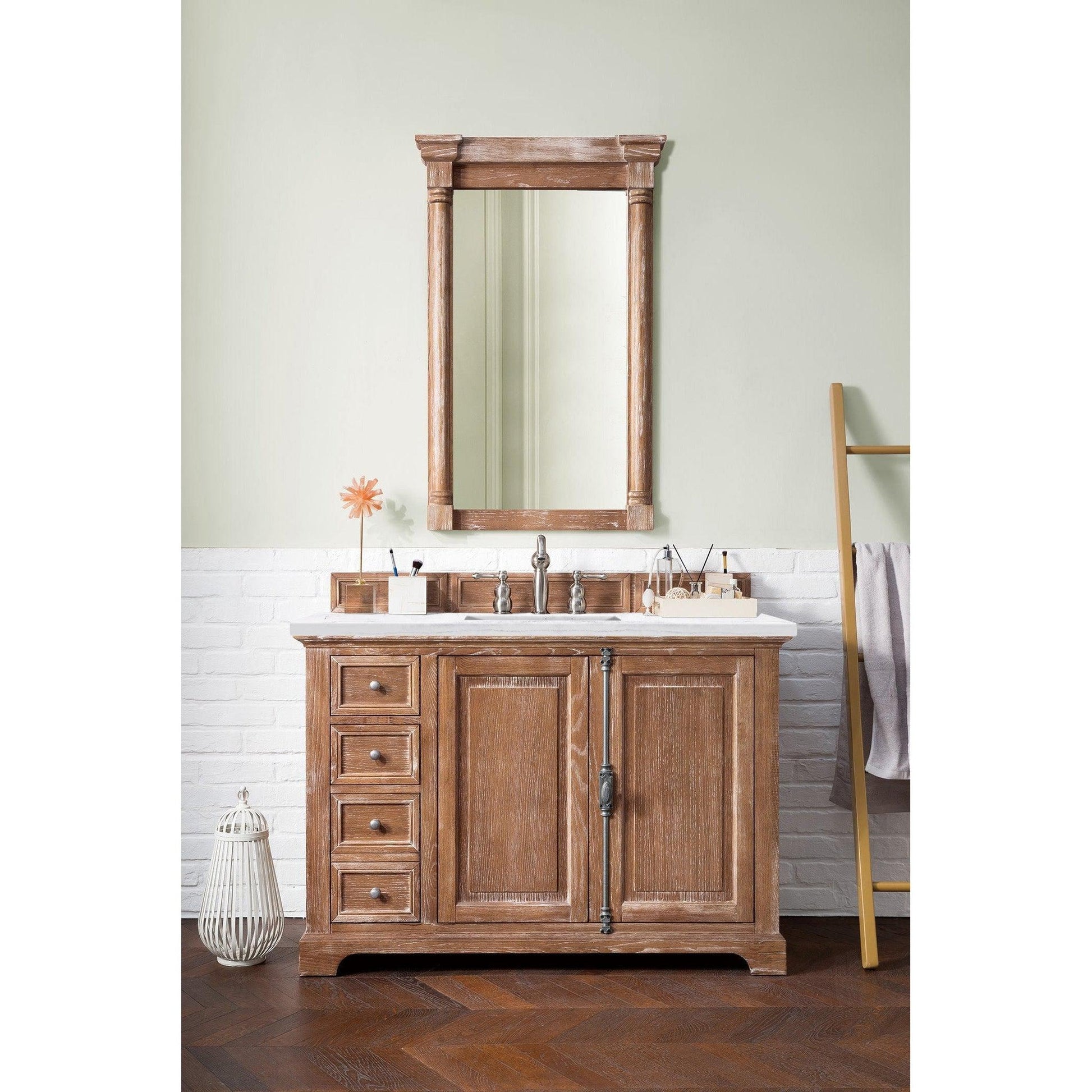 James Martin Vanities Providence 48" Driftwood Single Vanity With 3cm Arctic Fall Solid Surface Top