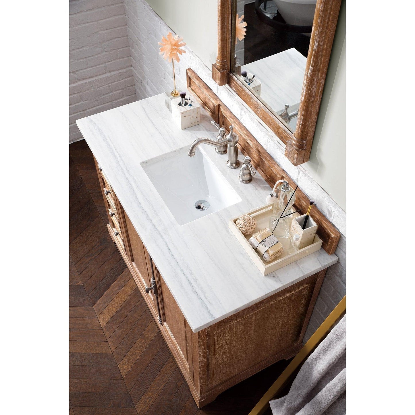 James Martin Vanities Providence 48" Driftwood Single Vanity With 3cm Arctic Fall Solid Surface Top