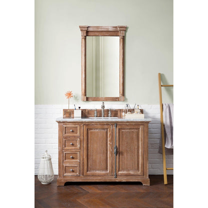 James Martin Vanities Providence 48" Driftwood Single Vanity With 3cm Carrara Marble Top