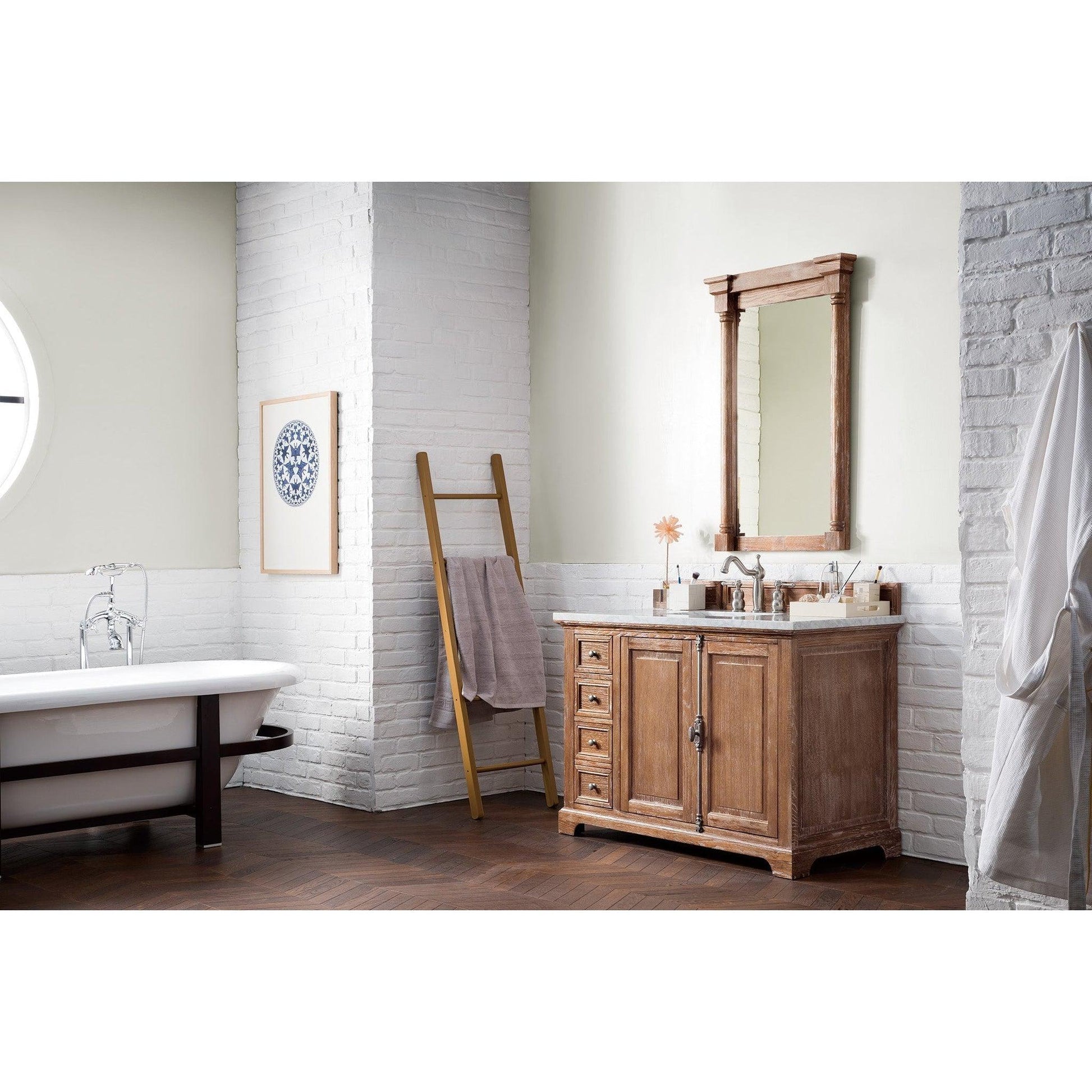 James Martin Vanities Providence 48" Driftwood Single Vanity With 3cm Carrara Marble Top