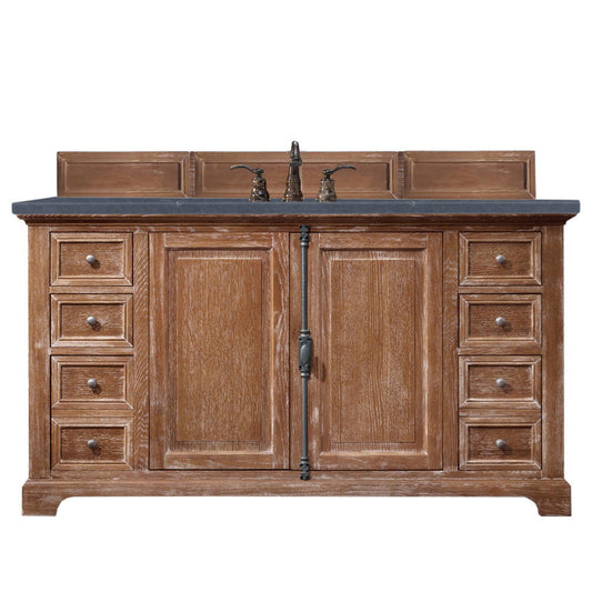 James Martin Vanities Providence 60" Driftwood Single Vanity Cabinet With 3cm Charcoal Soapstone Quartz Top