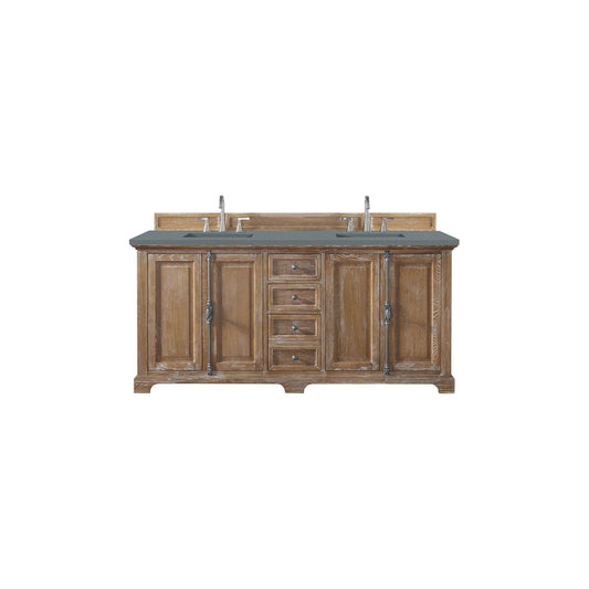 James Martin Vanities Providence 72" Driftwood Double Vanity Cabinet With 3cm Cala Blue Quartz Top