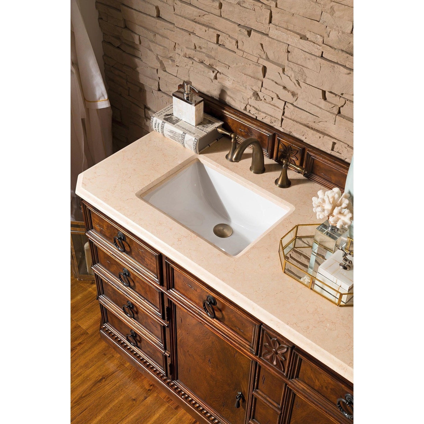 James Martin Vanities Regent 71" English Burl Double Vanity