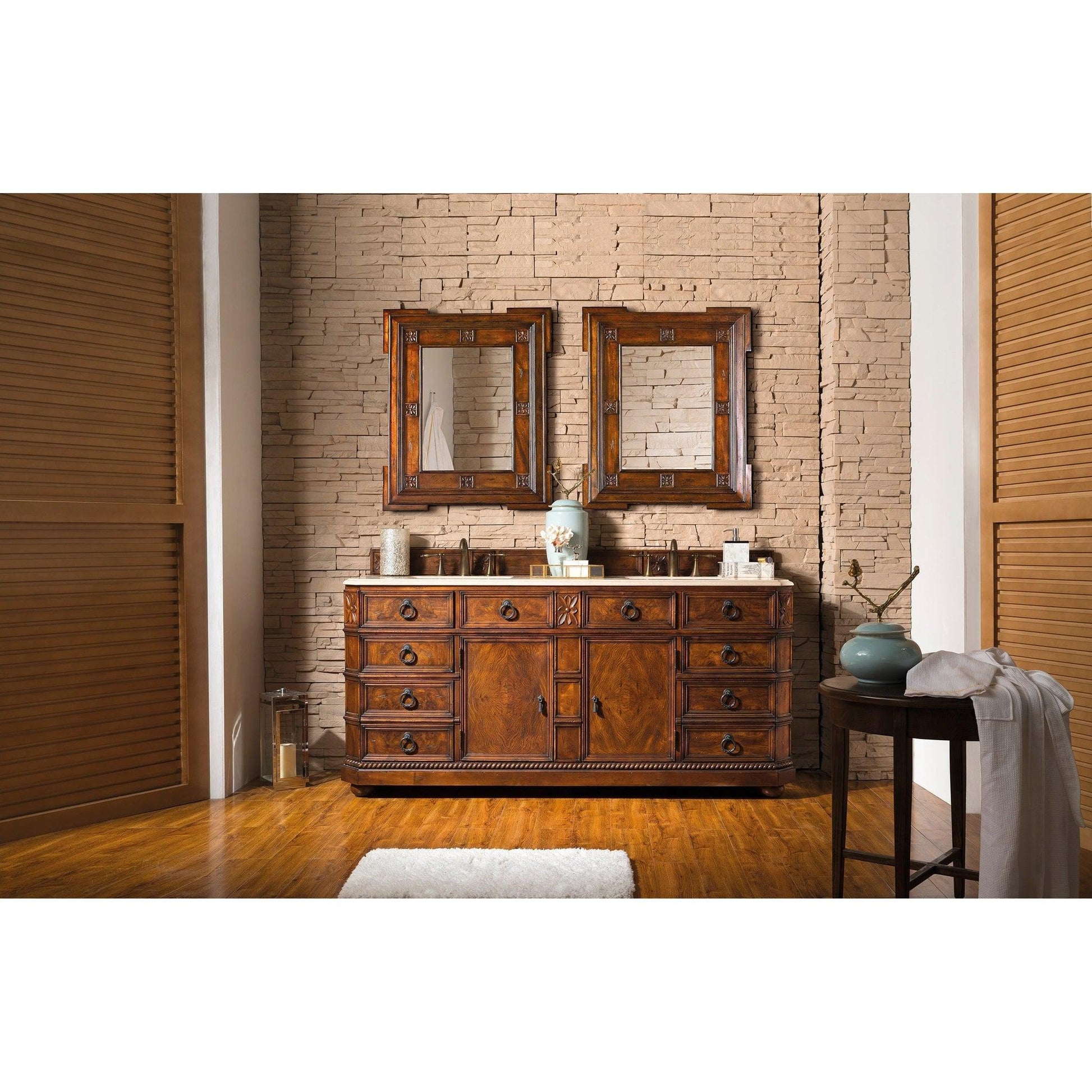 James Martin Vanities Regent 71" English Burl Double Vanity