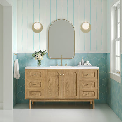 James Martin Vanities Rohe 24" Champagne Brass Arched Mirror