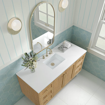 James Martin Vanities Rohe 24" Champagne Brass Arched Mirror