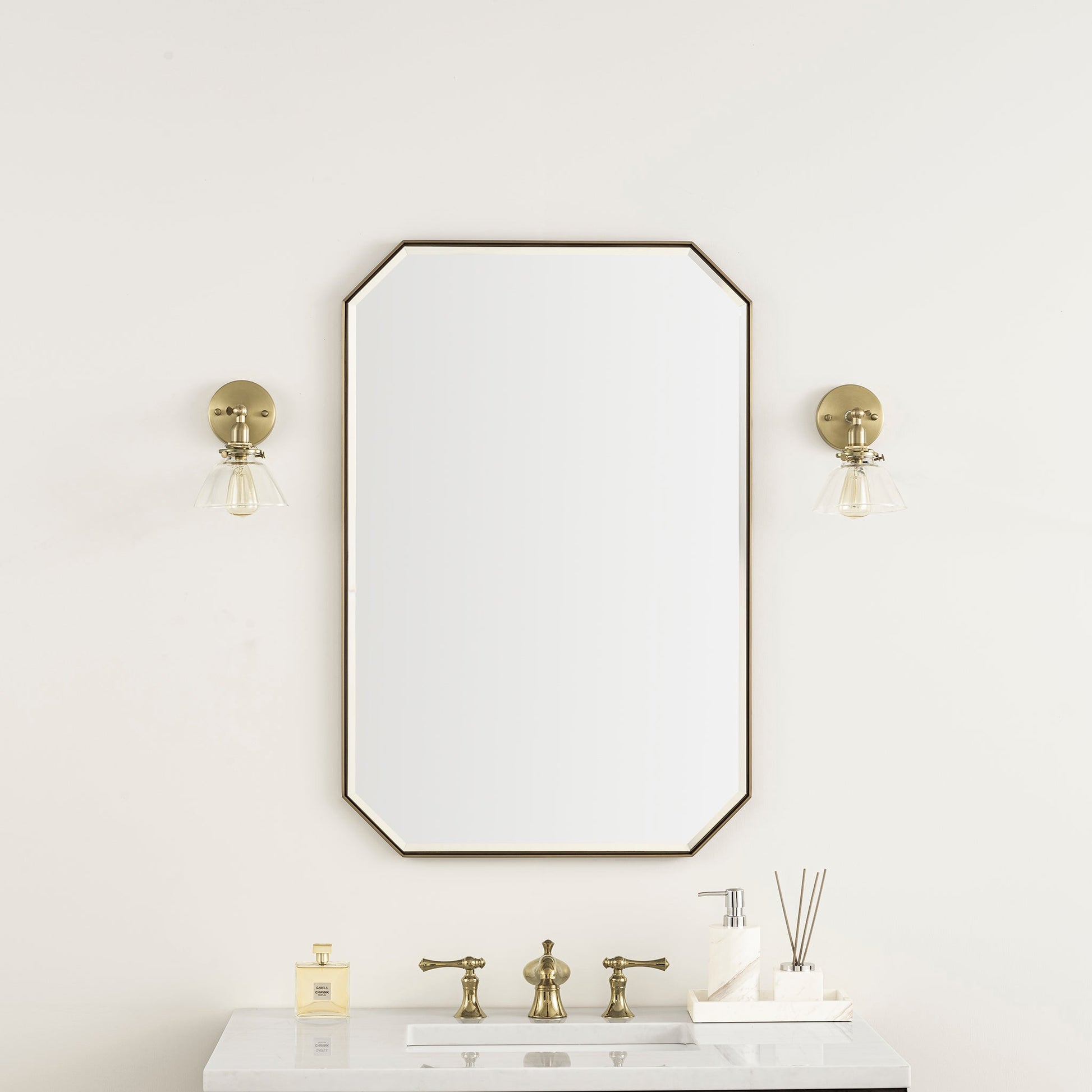 James Martin Vanities Rohe 24" Champagne Brass Mirror