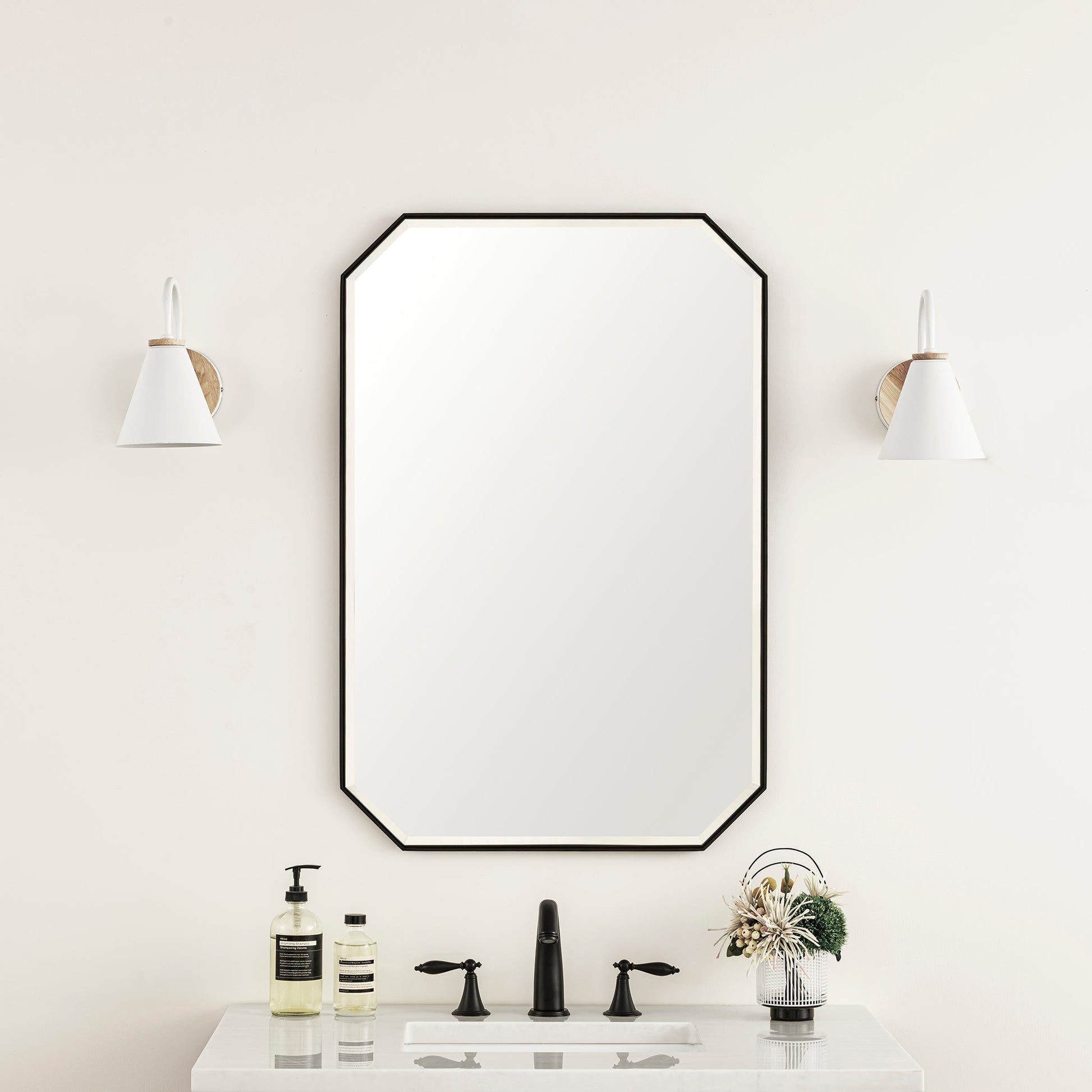 James Martin Vanities Rohe 24" Matte Black Mirror