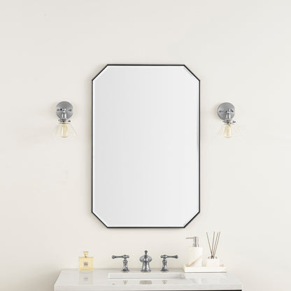 James Martin Vanities Rohe 24" Satin Nickel Octagonal Mirror