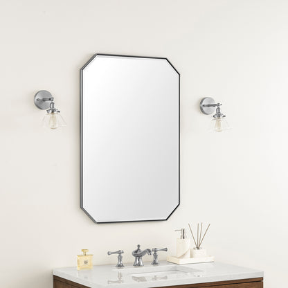 James Martin Vanities Rohe 24" Satin Nickel Octagonal Mirror