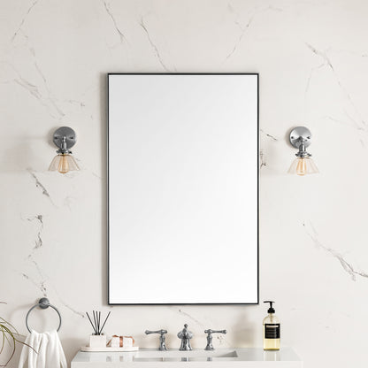 James Martin Vanities Rohe 26" Satin Nickel Rectangular Mirror
