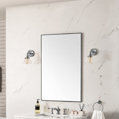 James Martin Vanities Rohe 26" Satin Nickel Rectangular Mirror