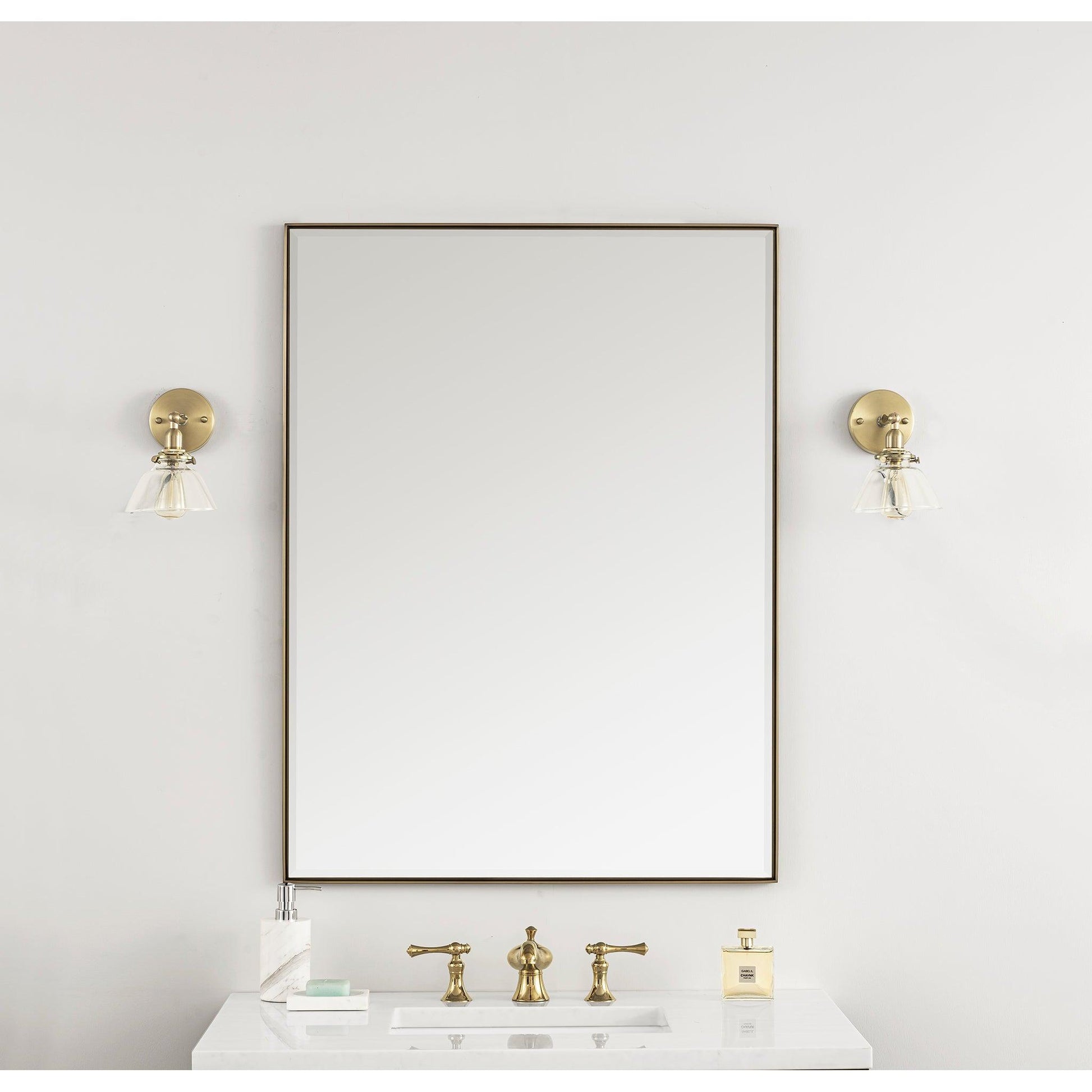 James Martin Vanities Rohe 30" Champagne Brass Mirror